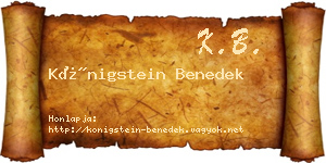 Königstein Benedek névjegykártya
