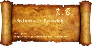 Königstein Benedek névjegykártya