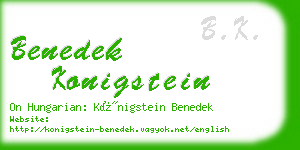 benedek konigstein business card